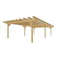 Bauplan Doppelcarport Flachdach 5 3D-Ansicht schräg von vorn