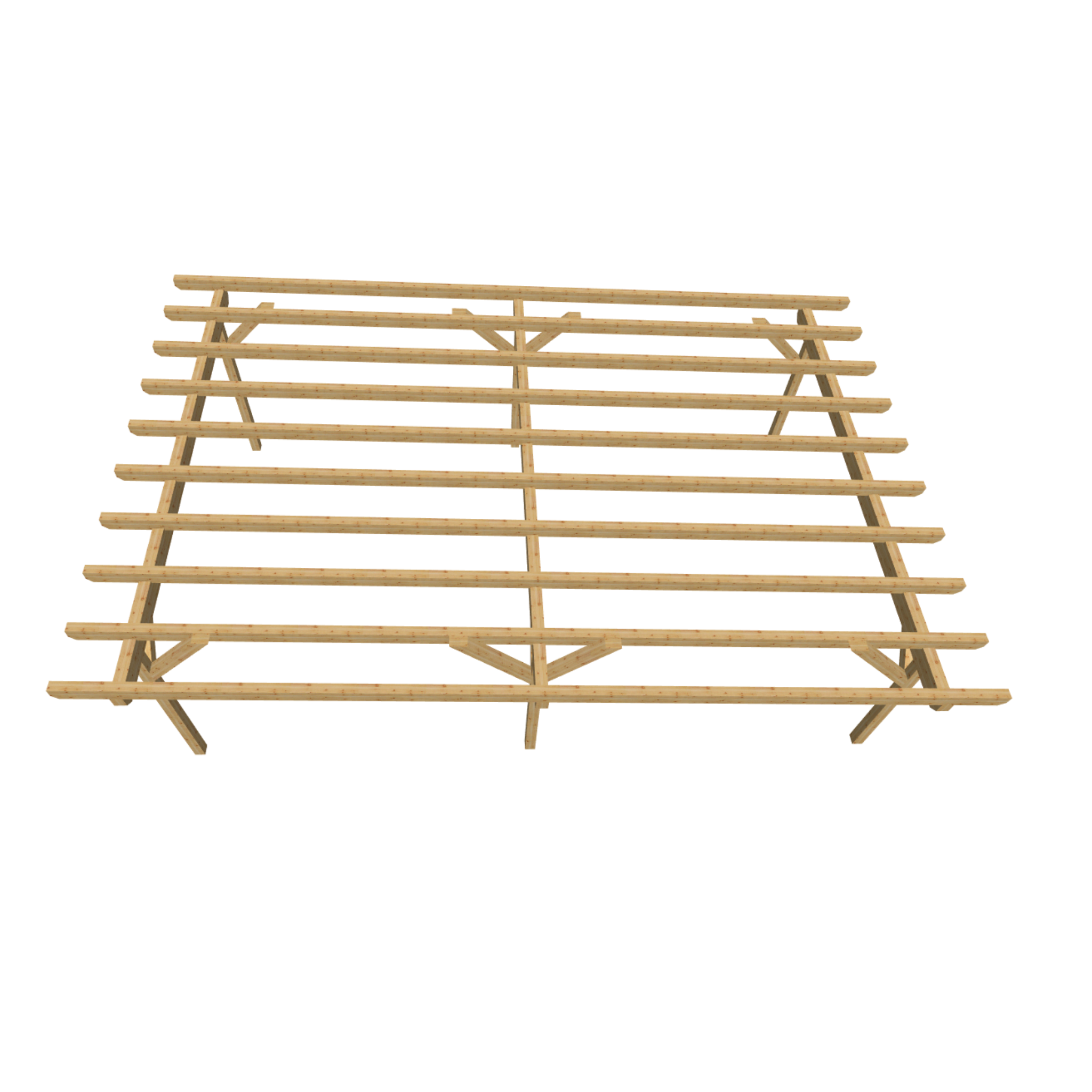 Bauplan Doppelcarport Flachdach 5 3D-Draufsicht