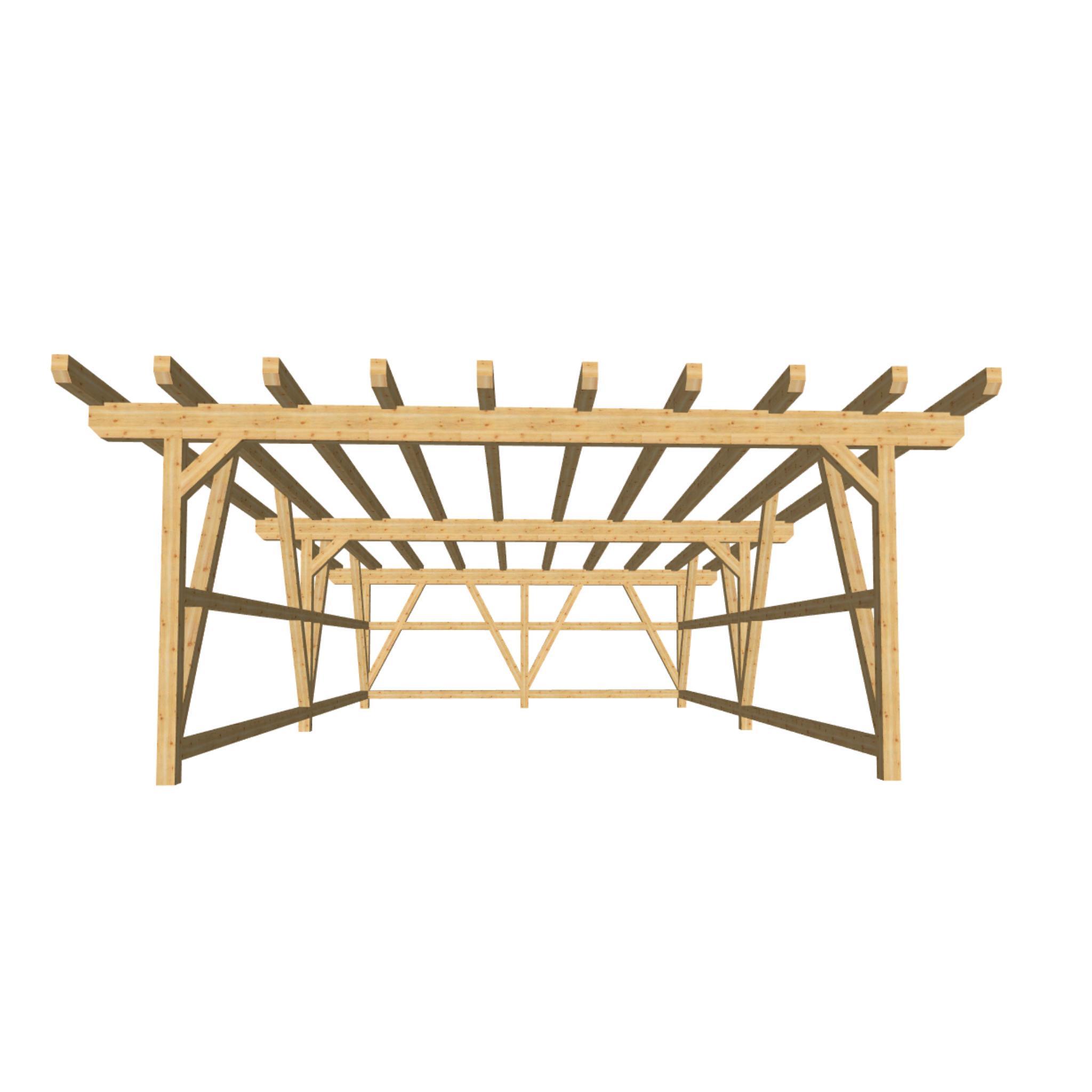 Bauplan Doppelcarport Flachdach 6 3D-Frontansicht