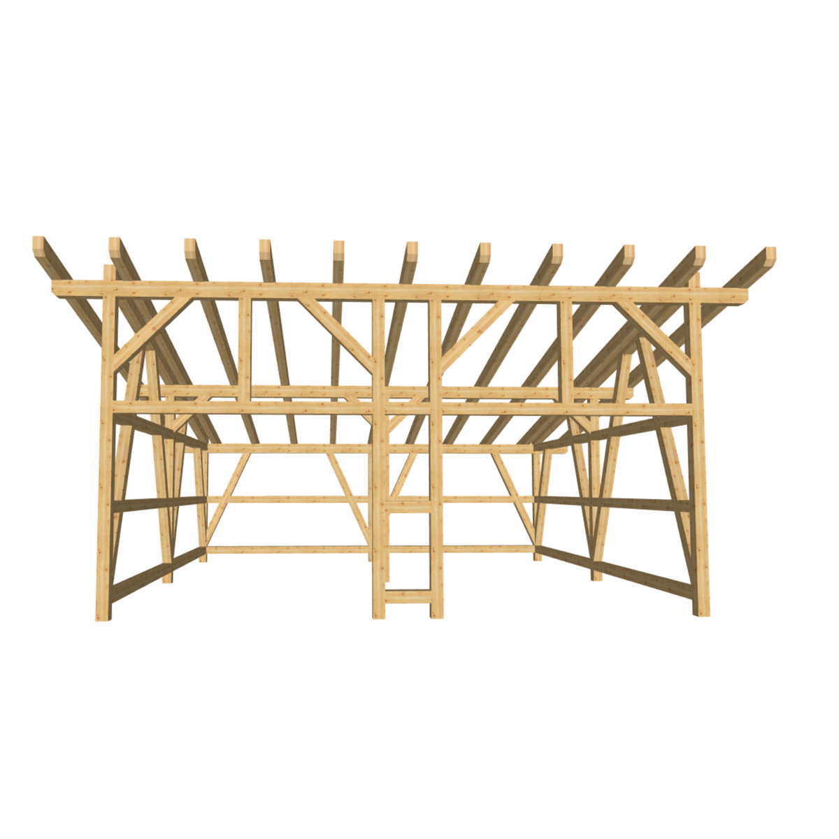 Bauplan Doppelcarport Flachdach 8 3D-Frontansicht
