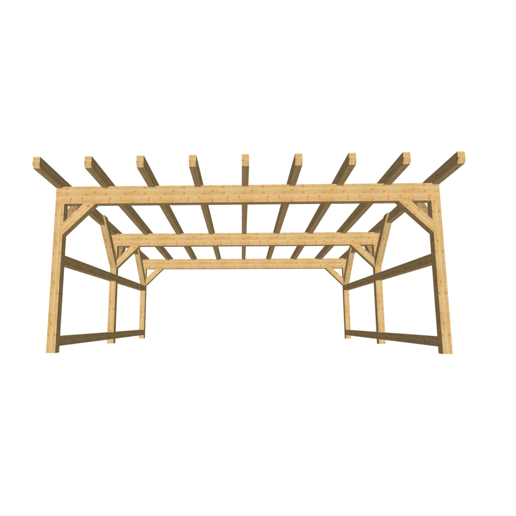 Bauplan Doppelcarport Flachdach 9 3D-Frontansicht