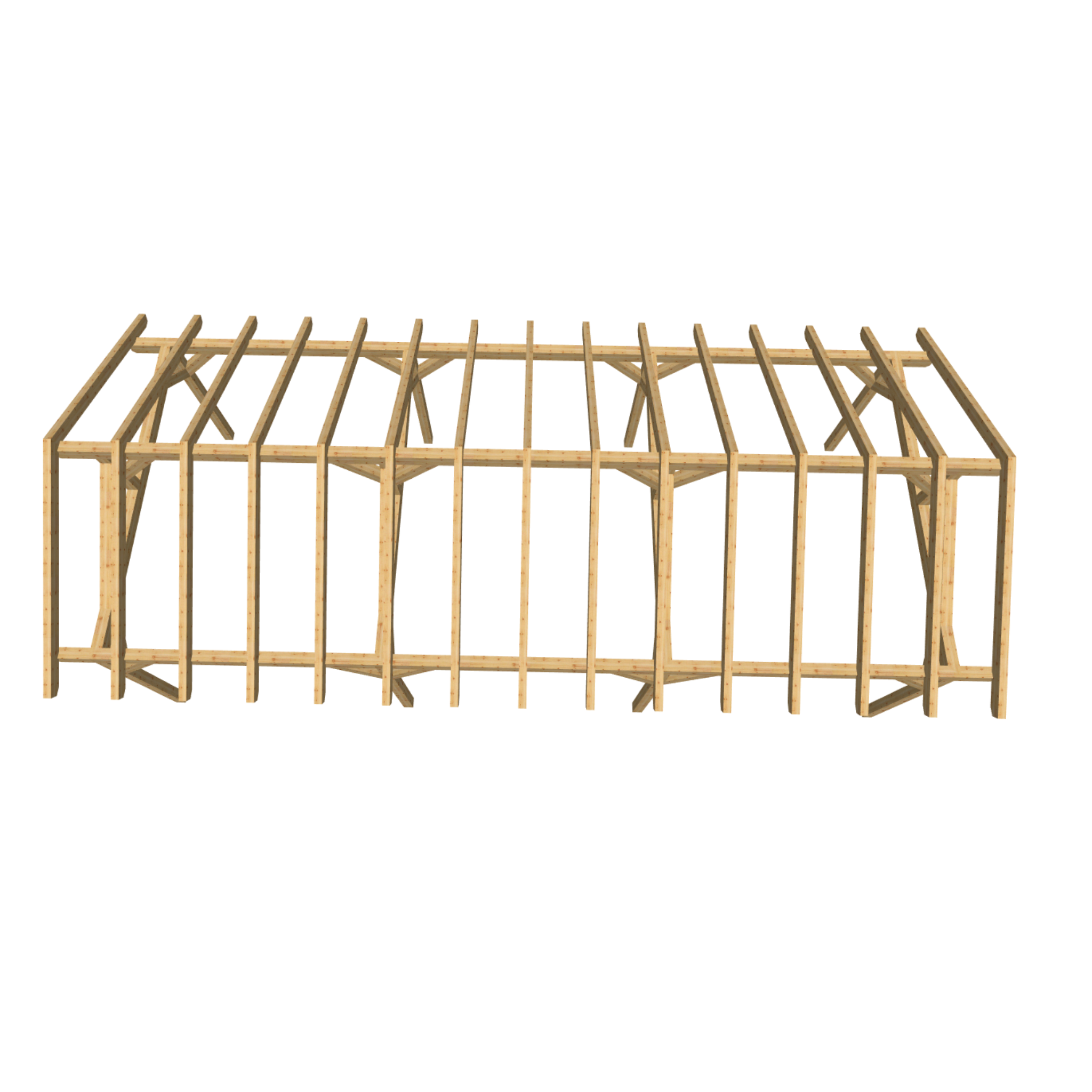 Bauplan Doppelcarport Satteldach 10 3D-Draufsicht