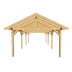 Bauplan Doppelcarport Satteldach 10 3D-Frontansicht