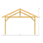 Bauplan Doppelcarport Satteldach 10 Querschnitt mit Bemaßung