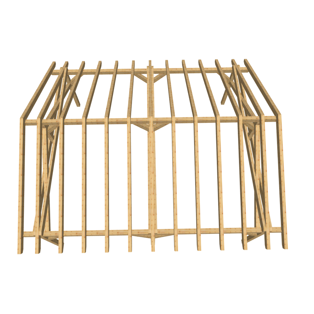 Bauplan Doppelcarport Satteldach 11 3D-Draufsicht