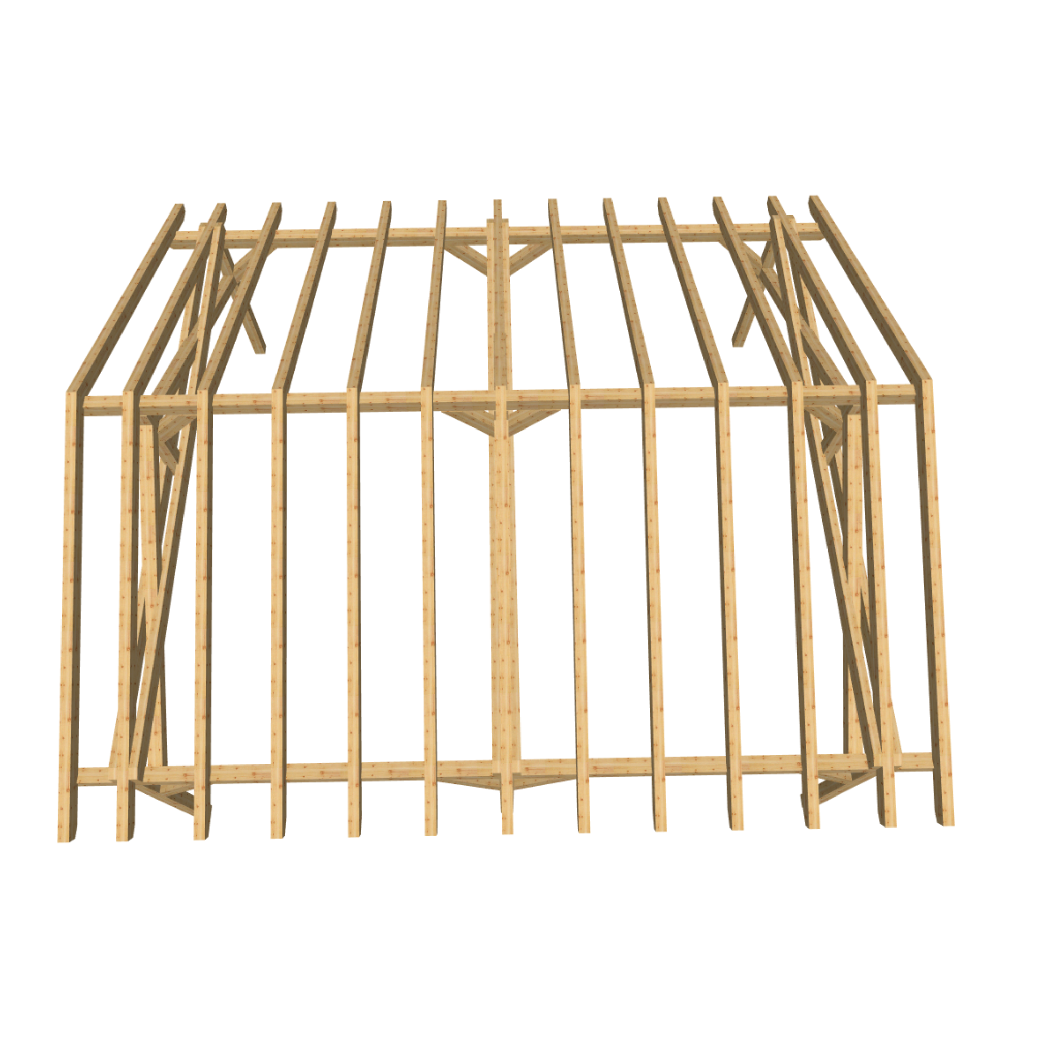 Bauplan Doppelcarport Satteldach 11 3D-Draufsicht