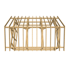 Bauplan Doppelcarport Satteldach 12 3D-Draufsicht