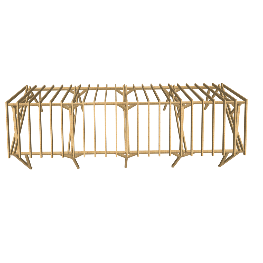 Bauplan Doppelcarport Satteldach 13 3D-Draufsicht