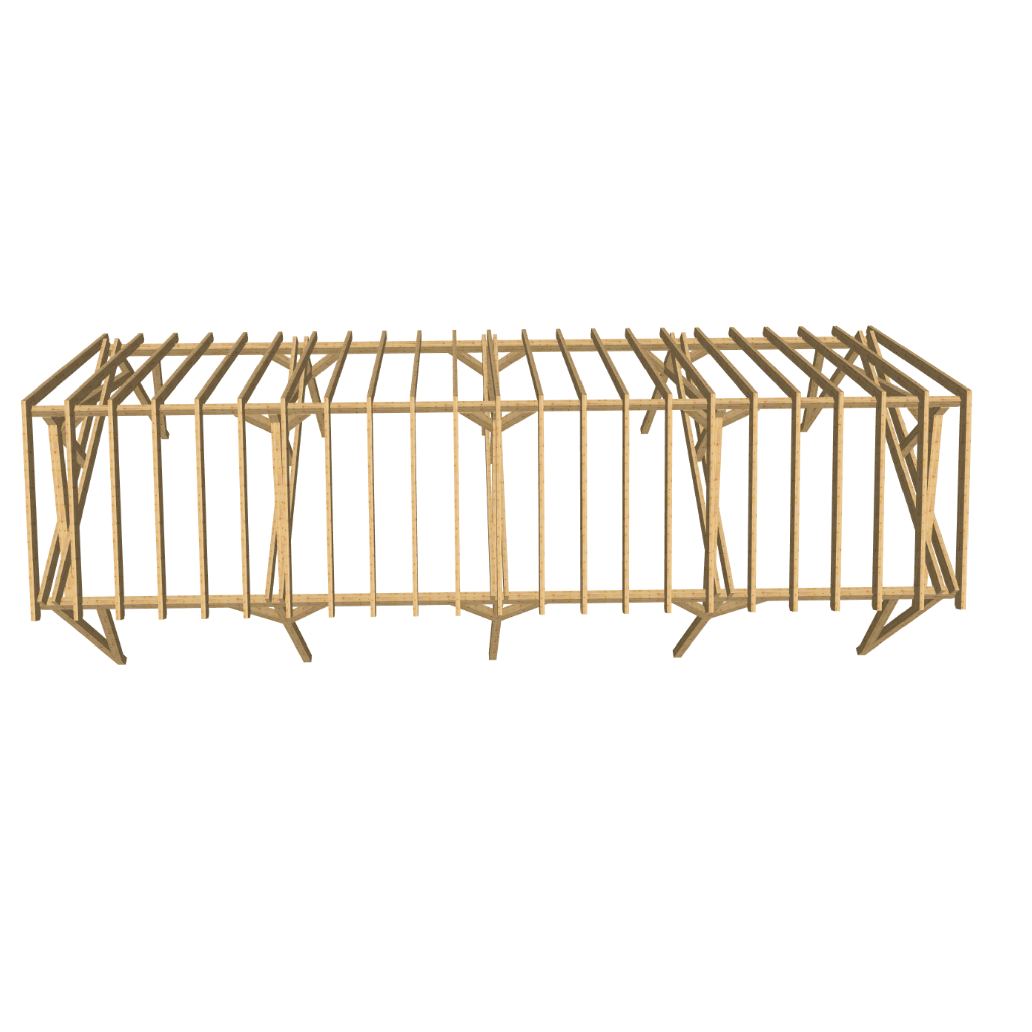 Bauplan Doppelcarport Satteldach 13 3D-Draufsicht
