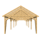 Bauplan Doppelcarport Satteldach 13 3D-Frontansicht