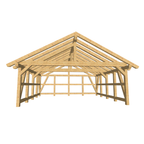 Bauplan Doppelcarport Satteldach 14 3D-Frontansicht