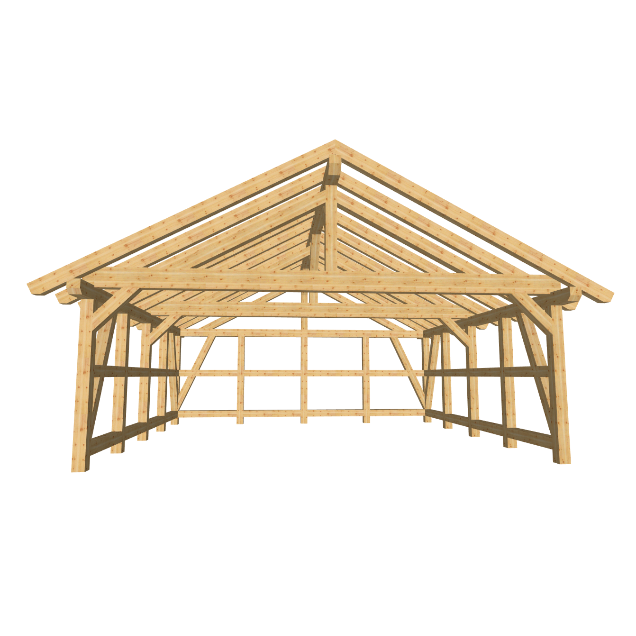 Bauplan Doppelcarport Satteldach 14 3D-Frontansicht