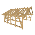 Bauplan Doppelcarport Satteldach 14 3D-Ansicht schräg von vorn