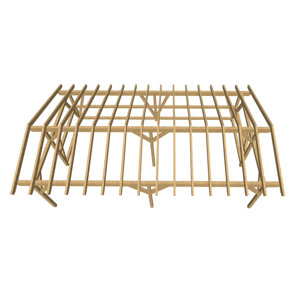 Bauplan Doppelcarport Satteldach 15 3D-Draufsicht