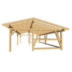 Bauplan Doppelcarport Satteldach 15 3D-Frontansicht