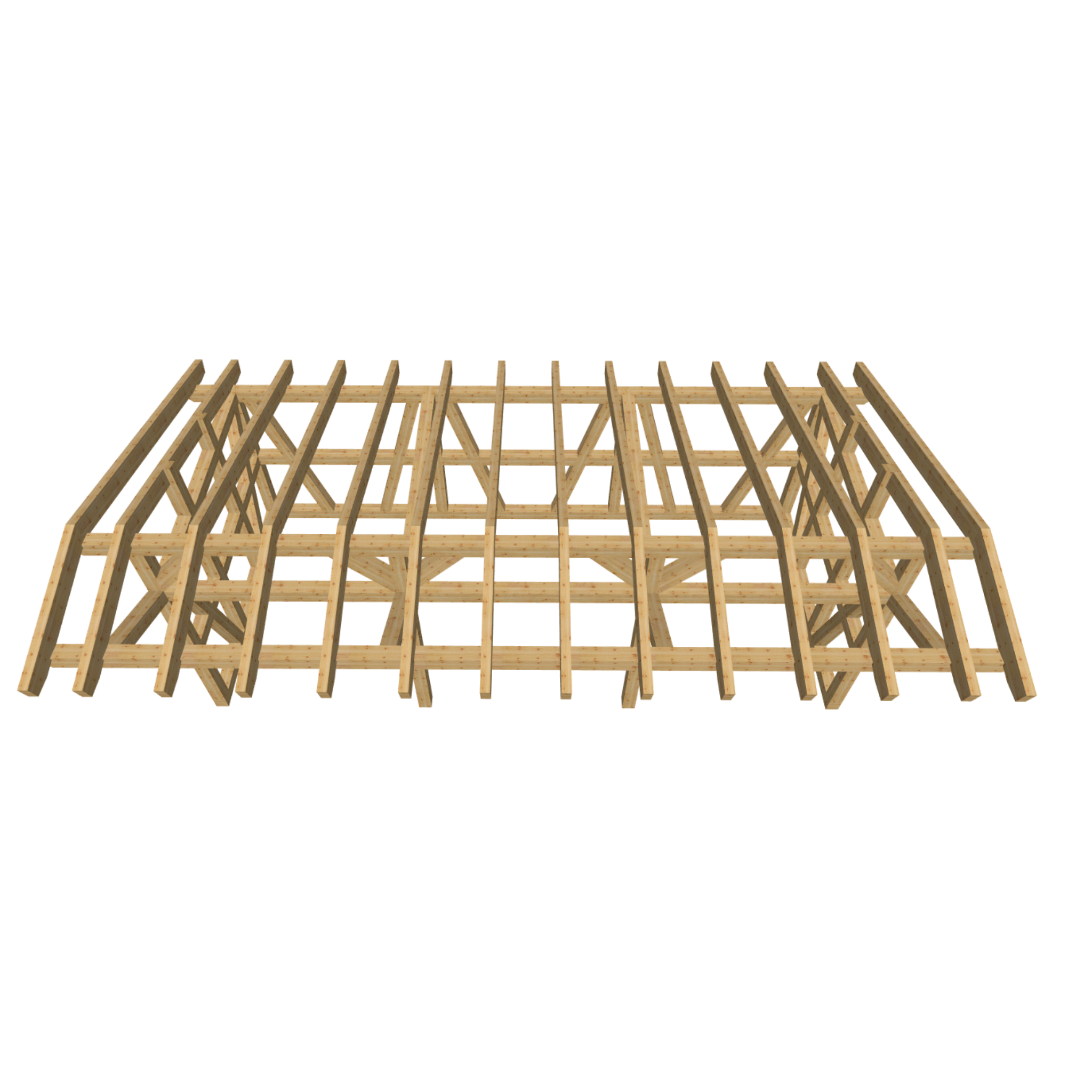 Bauplan Doppelcarport Satteldach 16 3D-Draufsicht