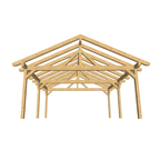Bauplan Doppelcarport Satteldach 1 3D-Frontansicht