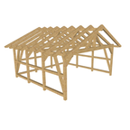 Doppelcarport Satteldach 2 – 3D-Ansicht schräg von vorn