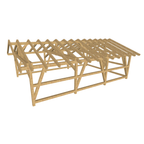 Bauplan Doppelcarport Satteldach 20 3D-Ansicht schräg von vorn