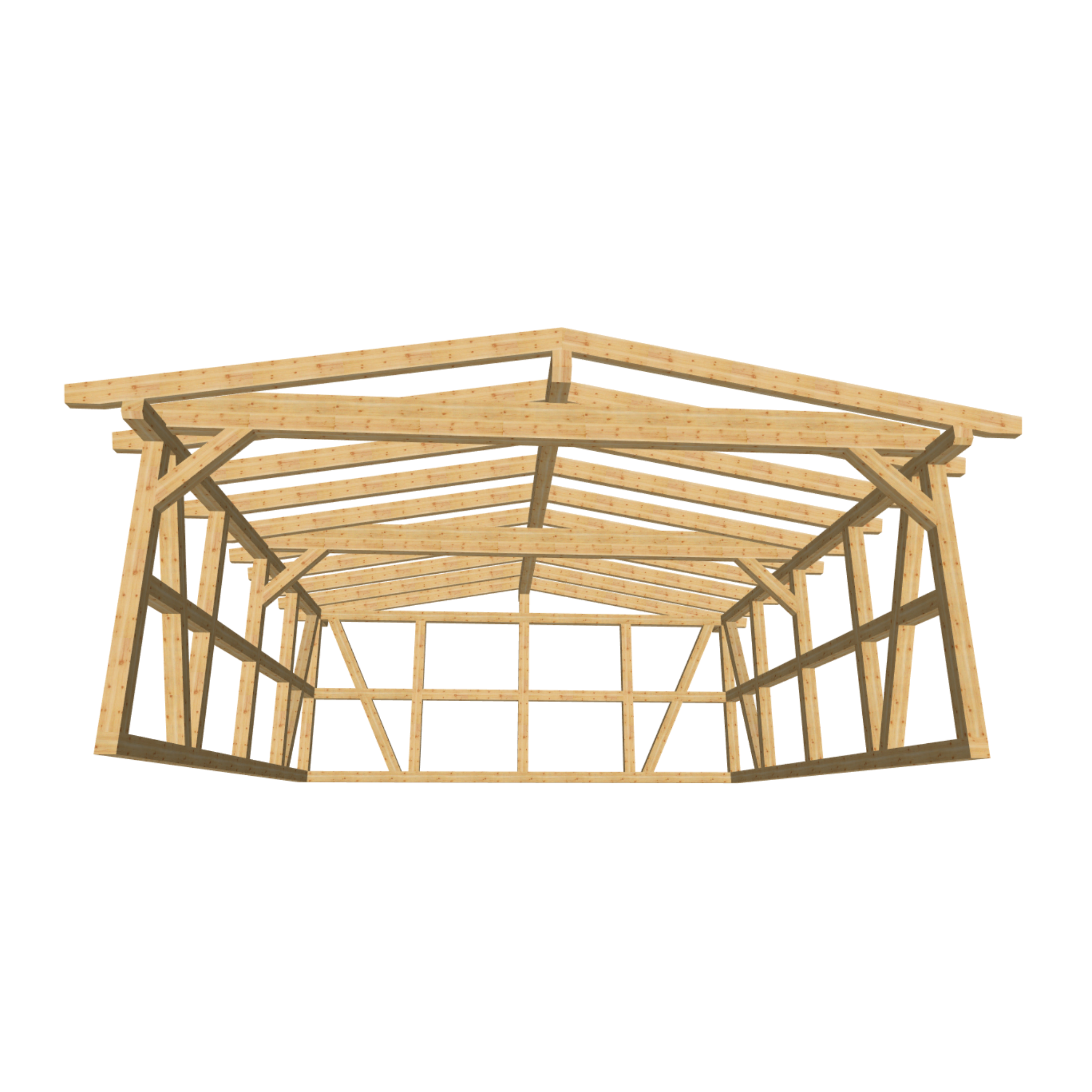 Bauplan Doppelcarport Satteldach 21 3D-Frontansicht