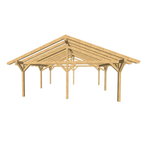 Bauplan Doppelcarport Satteldach 23 3D-Frontansicht