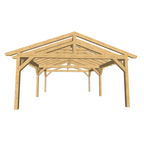 Bauplan Doppelcarport Satteldach 24 3D-Frontansicht