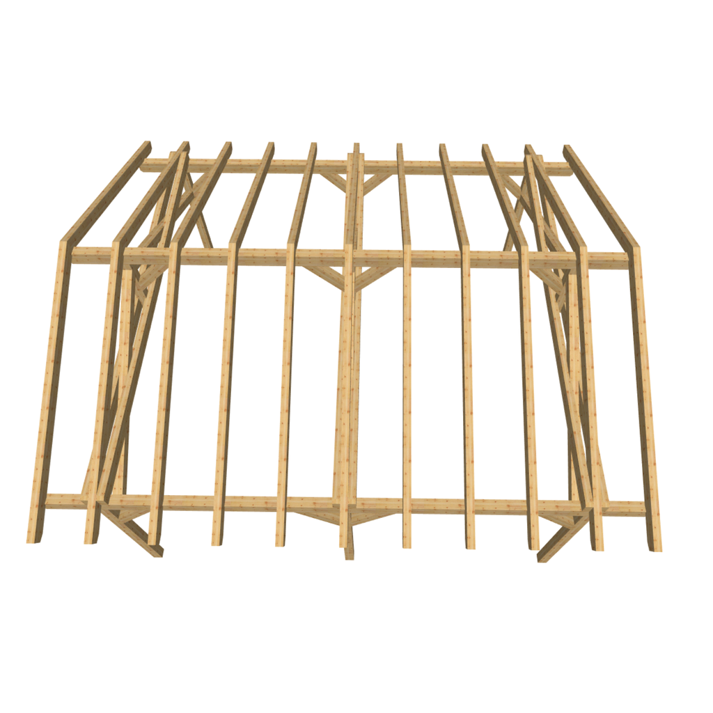 Bauplan Doppelcarport Satteldach 25  3D-Draufsicht