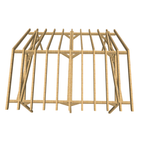 Bauplan Doppelcarport Satteldach 25  3D-Draufsicht
