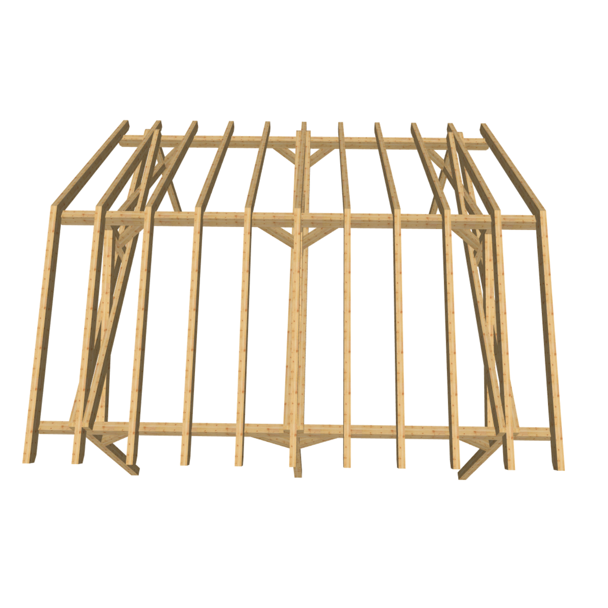 Bauplan Doppelcarport Satteldach 25  3D-Draufsicht