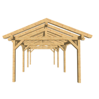 Bauplan Doppelcarport Satteldach 26 3D-Frontansicht
