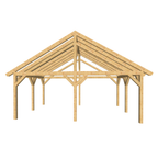 Bauplan Doppelcarport Satteldach 27 3D-Frontansicht