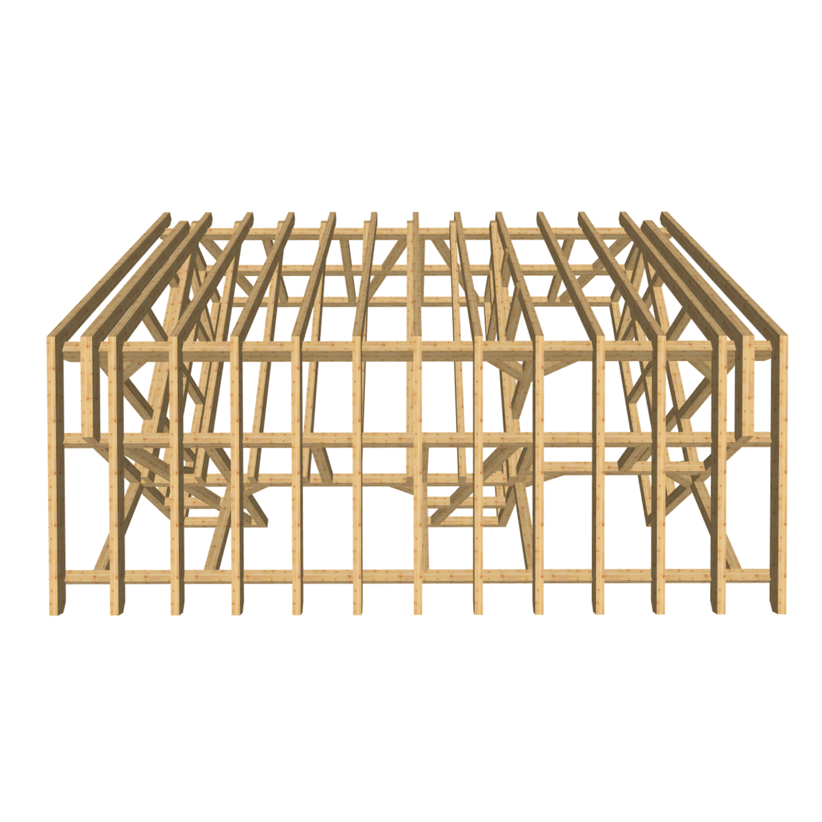 Bauplan Doppelcarport Satteldach 29 3D-Draufsicht