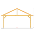Doppelcarport Satteldach 2 – Bauplan Querschnitt mit Bemaßung