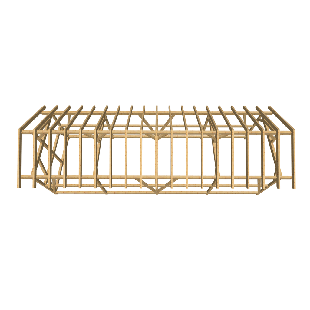 Bauplan Doppelcarport Satteldach 30 3D-Draufsicht