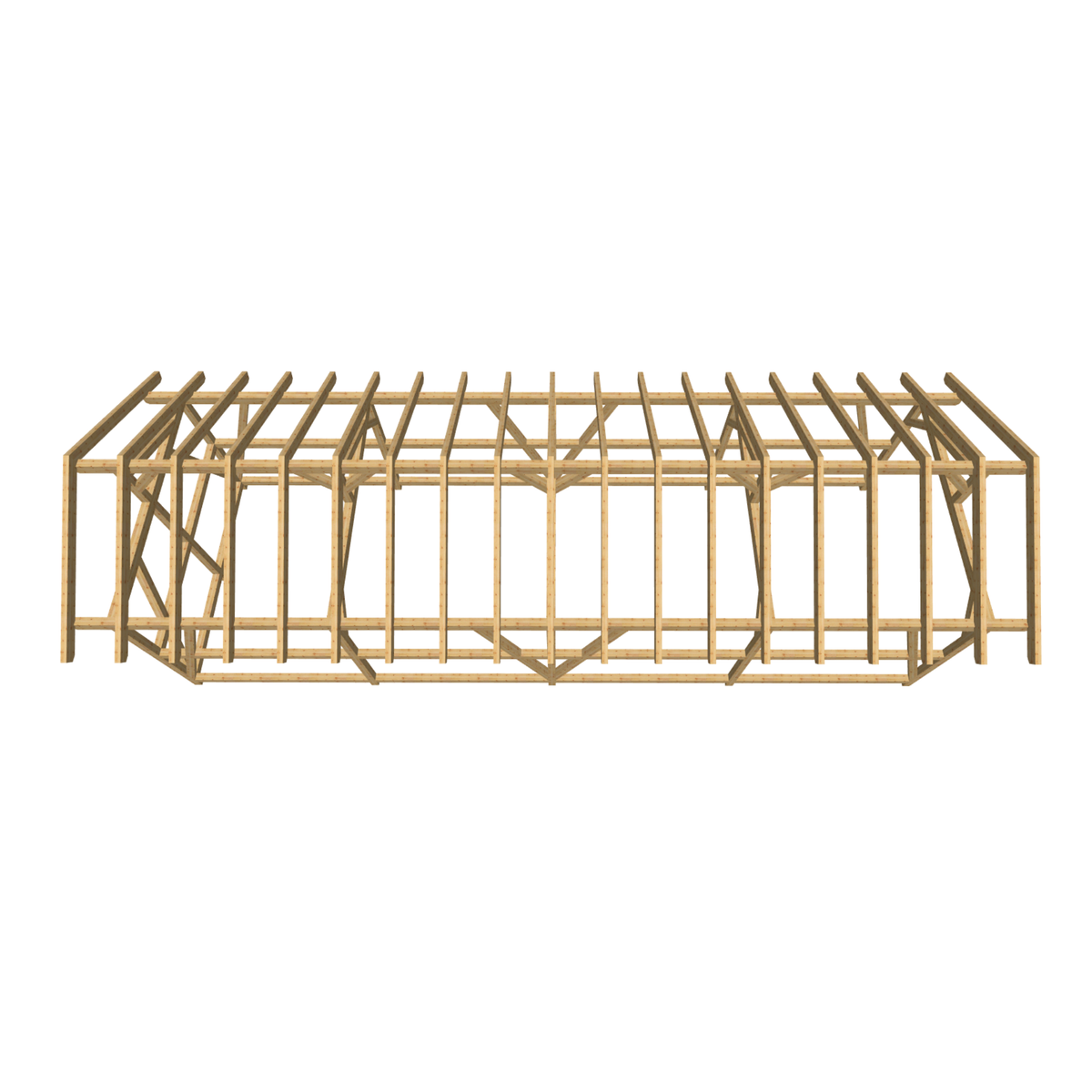 Bauplan Doppelcarport Satteldach 30 3D-Draufsicht
