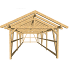 Bauplan Doppelcarport Satteldach 30 3D-Frontansicht