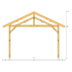 Bauplan Doppelcarport Satteldach 30 Querschnitt mit Bemaßung