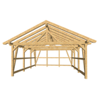 Bauplan Doppelcarport Satteldach 4 3D-Frontansicht