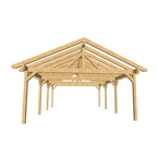 Bauplan Doppelcarport Satteldach 5 3D-Frontansicht