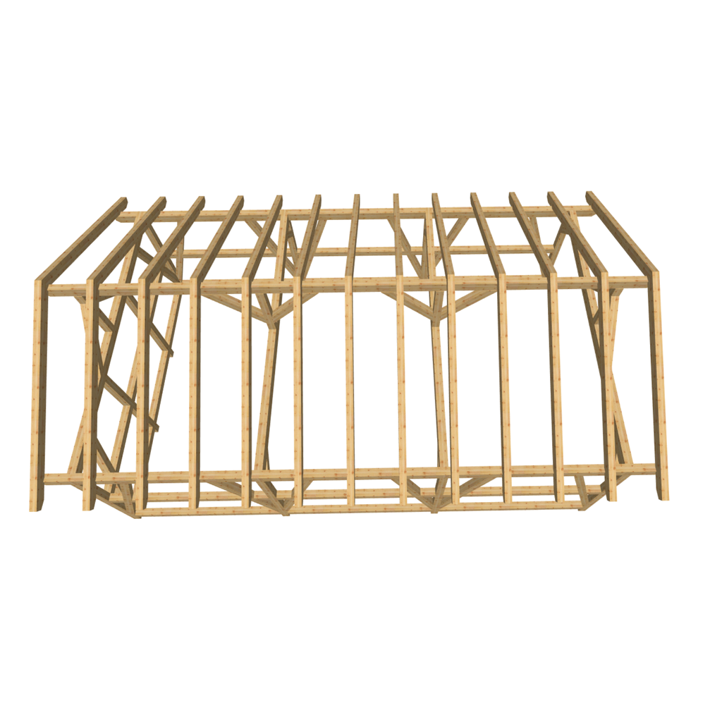 Bauplan Doppelcarport Satteldach 6 3D-Draufsicht