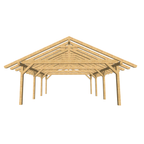 Bauplan Doppelcarport Satteldach 7 3D-Frontansicht