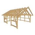 Bauplan Doppelcarport Satteldach 8 3D-Ansicht schräg von vorn