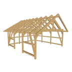 Bauplan Doppelcarport Satteldach 8 3D-Ansicht schräg von vorn