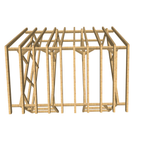Bauplan Doppelcarport Satteldach 8 3D-Draufsicht