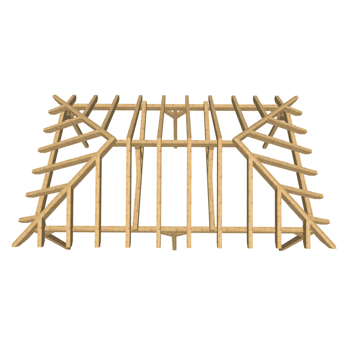 Bauplan Doppel-Carport-Walmdach 1 3D-Draufsicht