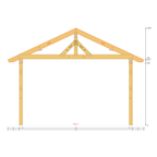 Bauplan Doppel-Carport-Walmdach 1 Querschnitt mit Bemaßung
