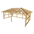 Bauplan Doppel-Carport-Walmdach 2  3D-Ansicht schräg von vorn