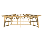 Bauplan Doppel-Carport-Walmdach 2 3D-Frontansicht