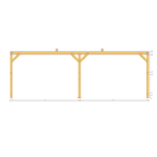 Bauplan Doppel-Carport-Walmdach 2 Seitenansicht mit Bemaßung