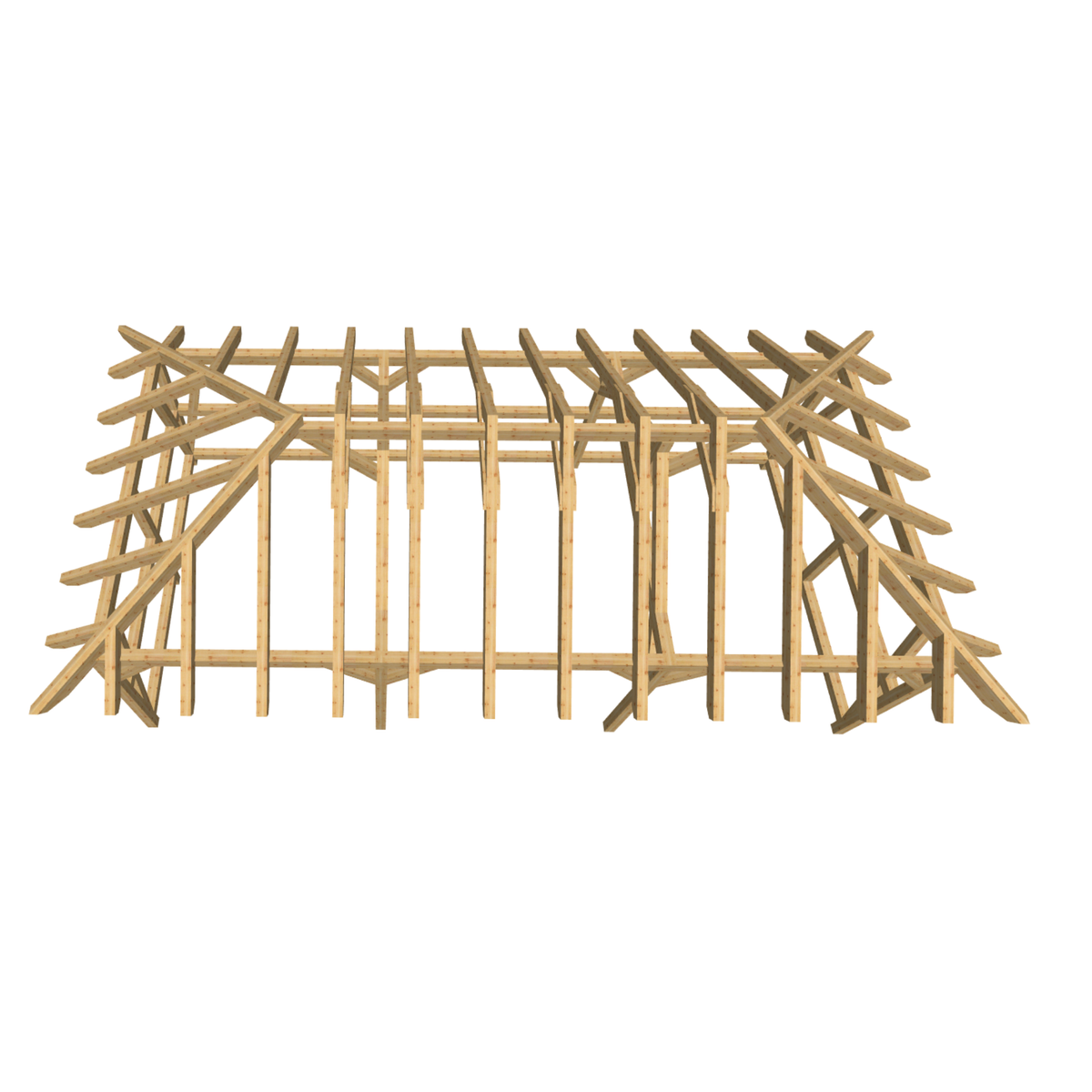 Bauplan Doppel-Carport-Walmdach 3 3D-Draufsicht